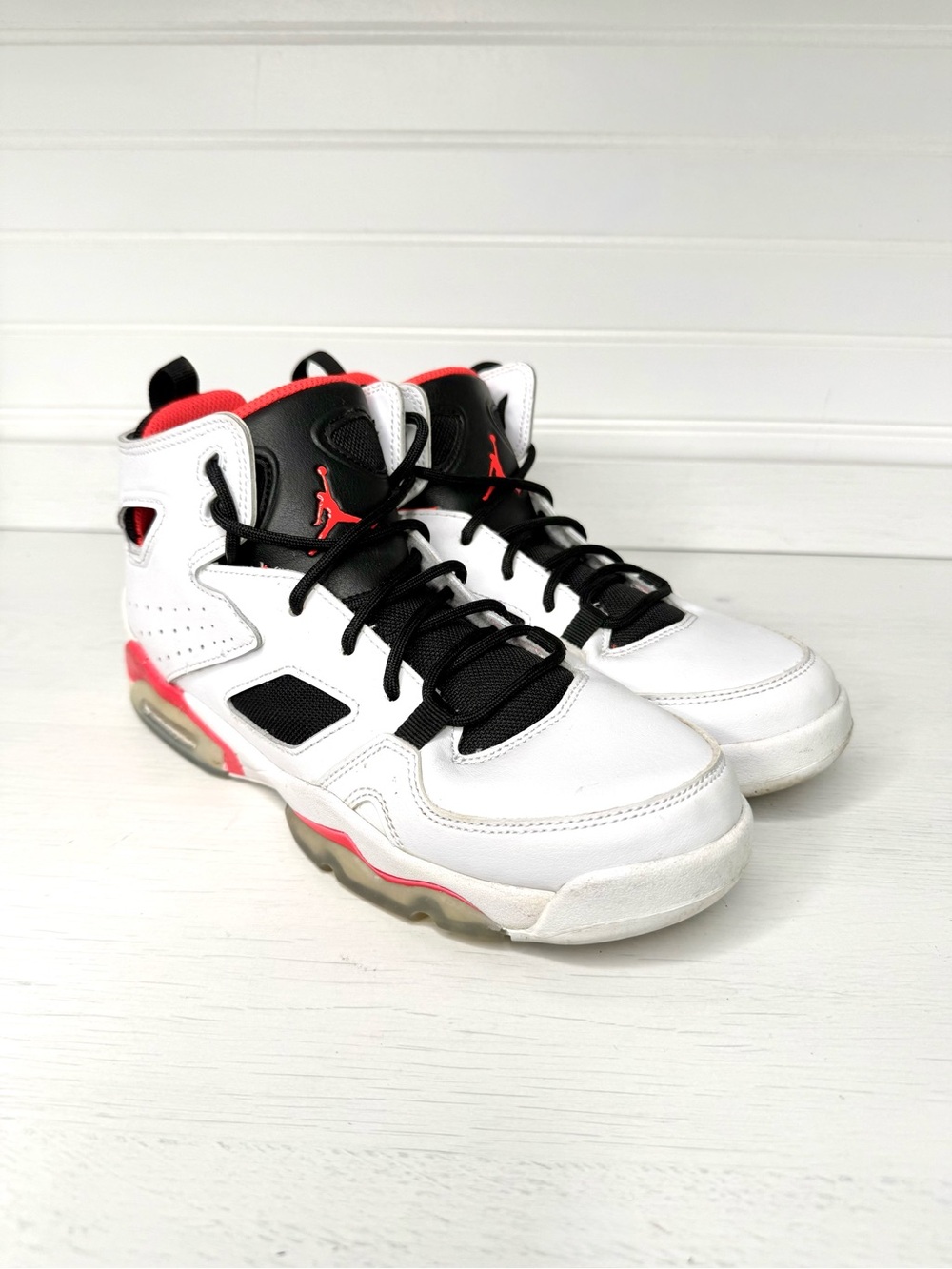 Nike Jordan Flight Club 91 Infrared Sneakers - White /Black /Red 5.5Y DM1685-106